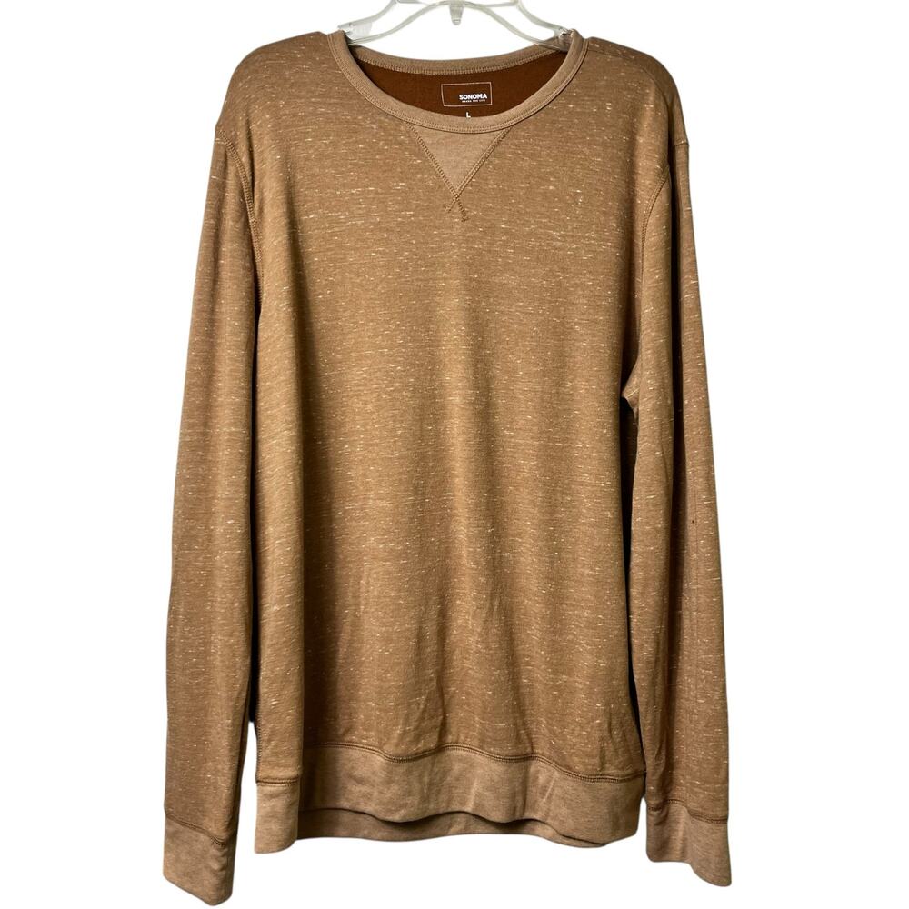 2/$15 Sonoma Long Sleeve T Shirt L Tan‎ (2700)